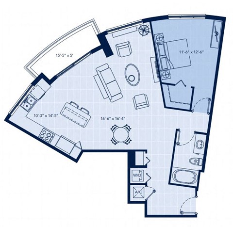 a floor plan of a small apartment at Regatta at New River, Florida